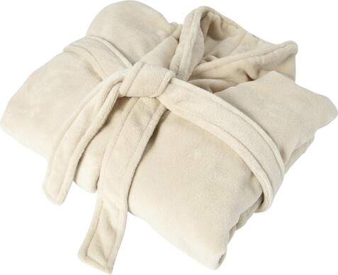Bademantel Derek | Fleece – beige bedrucken, Art.-Nr. 357040999_7775