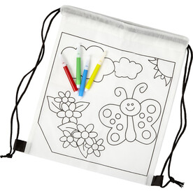 Rucksack Santino | Vliesstoff | Kordelzug | 2,5 l – Weiß bedrucken, Art.-Nr. 002999999_7909