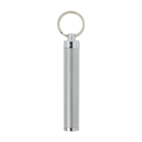 Schlüsselanhänger mit Taschenlampe Zola – Silber bedrucken, Art.-Nr. 032999999_8297 Schlüsselanhänger mit Taschenlampe Zola – Silber bedrucken, Art.-Nr. 032999999_8297
