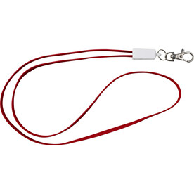 Schlüsselband mit Ladekabel Marguerite | 3-in-1 – Rot bedrucken, Art.-Nr. 008999999_8451