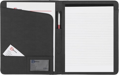 Mappe Frederick | Gebundenes Leder | A4 – Schwarz bedrucken, Art.-Nr. 001999999_8619