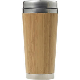 Reisebecher Sabine | Bambus und Edelstahl | 400 ml – Braun bedrucken, Art.-Nr. 011999999_8947