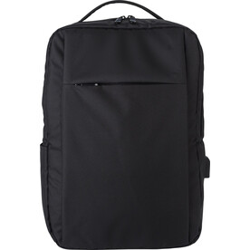 Laptop-Rucksack Jesse | 16 Zoll | USB-Port – Schwarz bedrucken, Art.-Nr. 001999999_967399