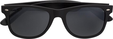 Sonnenbrille Jaxon | Kunststoffrahmen und Bambusbügel | UV400 – Schwarz bedrucken, Art.-Nr. 001999999_967752
