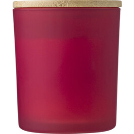 Kerze Josiah | Glas mit Bambusdeckel | Sojawachs | 280 g – Rot bedrucken, Art.-Nr. 008999999_971839