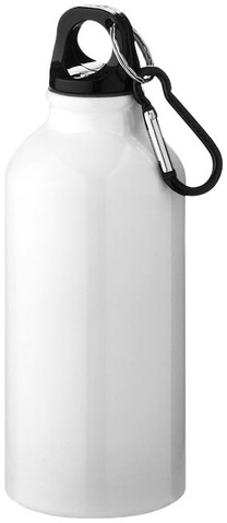 Oregon 400 ml Aluminium Trinkflasche mit Karabinerhaken, weiss bedrucken, Art.-Nr. 10000208
