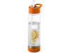 Tutti frutti 740 ml Tritan™ Sportflasche mit Fruchtsieb, transparent, orange bedrucken, Art.-Nr. 10031406