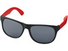 Retro zweifarbige Sonnenbrille, rot, schwarz bedrucken, Art.-Nr. 10034402