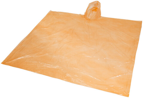 Ziva Einweg Regenponcho mit Hülle, orange bedrucken, Art.-Nr. 10042905