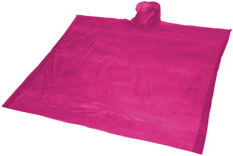 Ziva Einweg Regenponcho mit Hülle, rosa bedrucken, Art.-Nr. 10042906