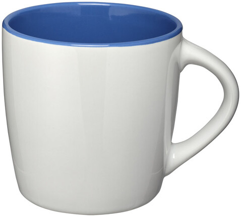 Aztec 340 ml Keramiktasse, weiss, royalblau bedrucken, Art.-Nr. 10047701