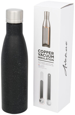Vasa Kupfer-Vakuum Isolierflasche, gesprenkelt, 500 ml, schwarz bedrucken, Art.-Nr. 10051800