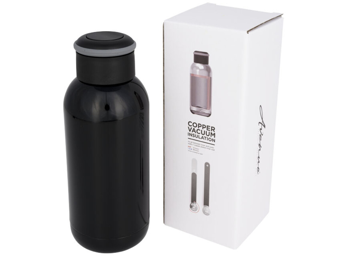 Copa Mini 350 ml Kupfer-Vakuum Isolierflasche, schwarz bedrucken, Art.-Nr. 10052700