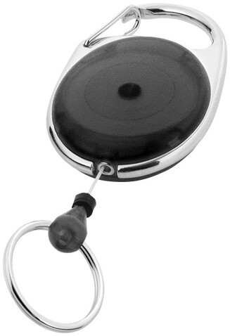 Gerlos Schlüsselkette mit Rollerclip, schwarz bedrucken, Art.-Nr. 10210403