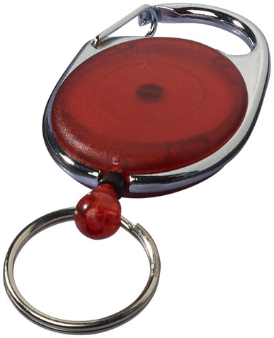 Gerlos Schlüsselkette mit Rollerclip, rot bedrucken, Art.-Nr. 10210404