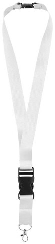 Yogi Lanyard mit Sicherheitsverschluss, weiss bedrucken, Art.-Nr. 19544972