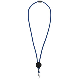 Hagen zweifarbiges Lanyard mit verstellbarem Einsatz, royalblau, schwarz bedrucken, Art.-Nr. 10220500 Hagen zweifarbiges Lanyard mit verstellbarem Einsatz, royalblau, schwarz bedrucken, Art.-Nr. 10220500
