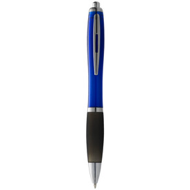 Nash Kugelschreiber farbig mit schwarzem Griff, blau, schwarz bedrucken, Art.-Nr. 10608504
