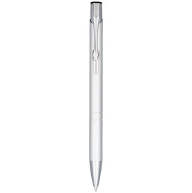 Moneta Druckkugelschreiber aus eloxierterm Aluminium (blaue Mine), silber bedrucken, Art.-Nr. 10716302