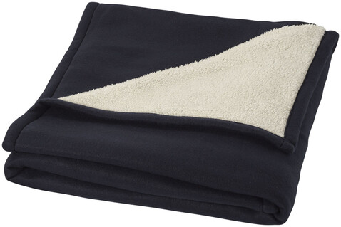 Springwood Decke aus weichem Fleece und Sherpa-Plaid, navy, offwhite bedrucken, Art.-Nr. 11280903