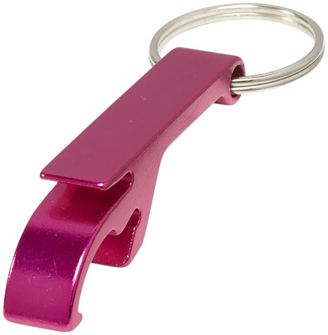 Tao Schlüsselanhänger mit Flaschen- und Dosenöffner, magenta bedrucken, Art.-Nr. 11801806