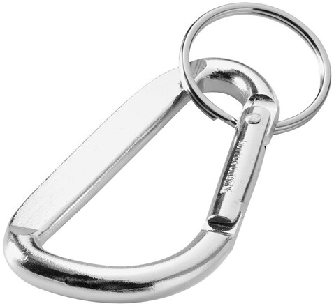 Timor Karabiner Schlüsselanhänger, silber bedrucken, Art.-Nr. 11808502