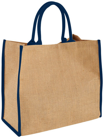 Harry farbige Jute Tragetasche 25L, natur, navy bedrucken, Art.-Nr. 12018202