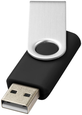 Rotate-Basic 4 GB USB-Stick, schwarz, silber bedrucken, Art.-Nr. 12350500