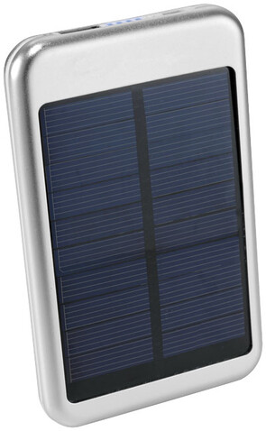 Bask 4000 mAh Solar Powerbank, silber bedrucken, Art.-Nr. 12360100