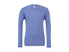 Bella Unisex Triblend LS V-Neck T-Shirt, Blue Triblend, L bedrucken, Art.-Nr. 165063385