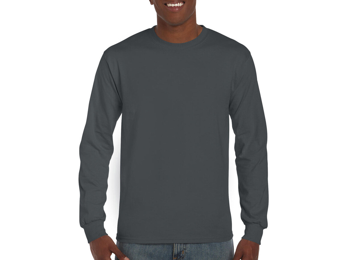Gildan Ultra Cotton Adult T-Shirt LS, Charcoal, XL bedrucken, Art.-Nr. 171091306
