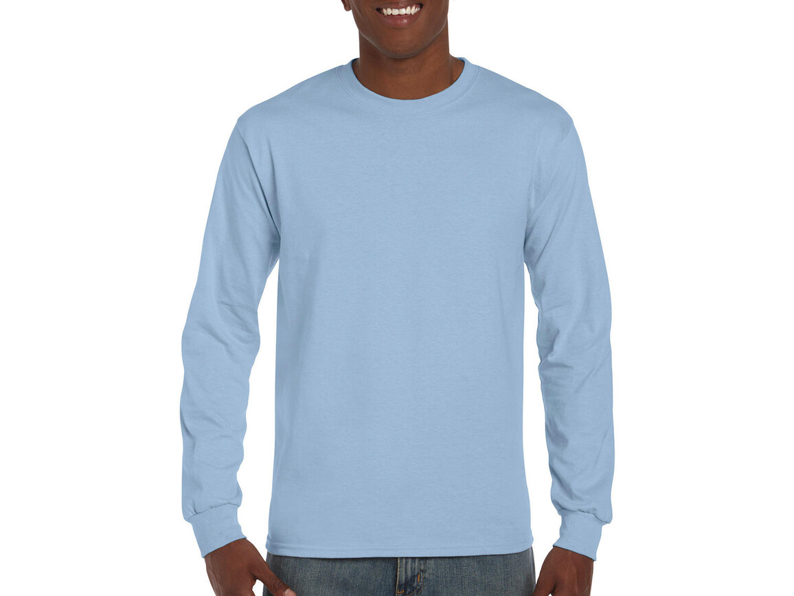 Gildan Ultra Cotton Adult T-Shirt LS, Light Blue, XL bedrucken, Art.-Nr. 171093216