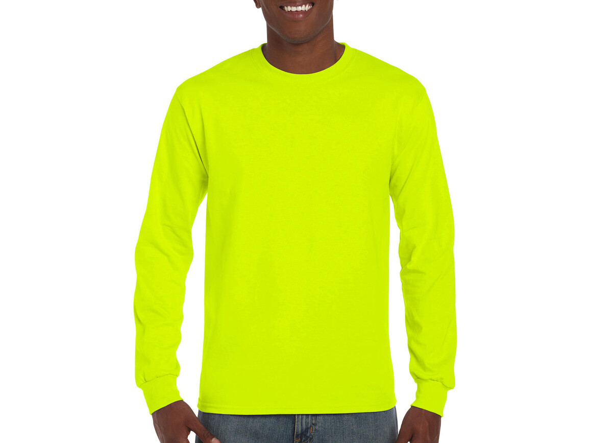 Gildan Ultra Cotton Adult T-Shirt LS, Safety Green, 2XL bedrucken, Art.-Nr. 171095117