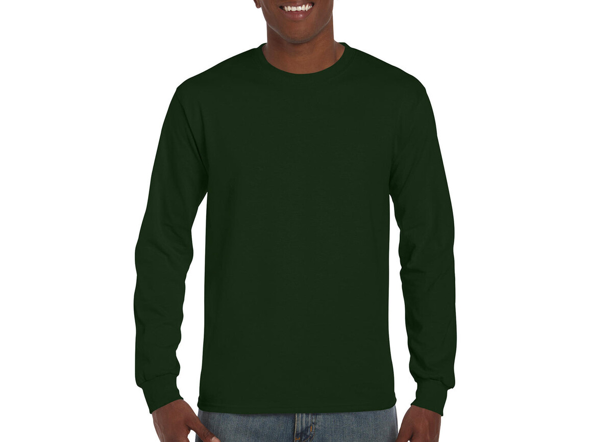 Gildan Ultra Cotton Adult T-Shirt LS, Forest Green, M bedrucken, Art.-Nr. 171095414