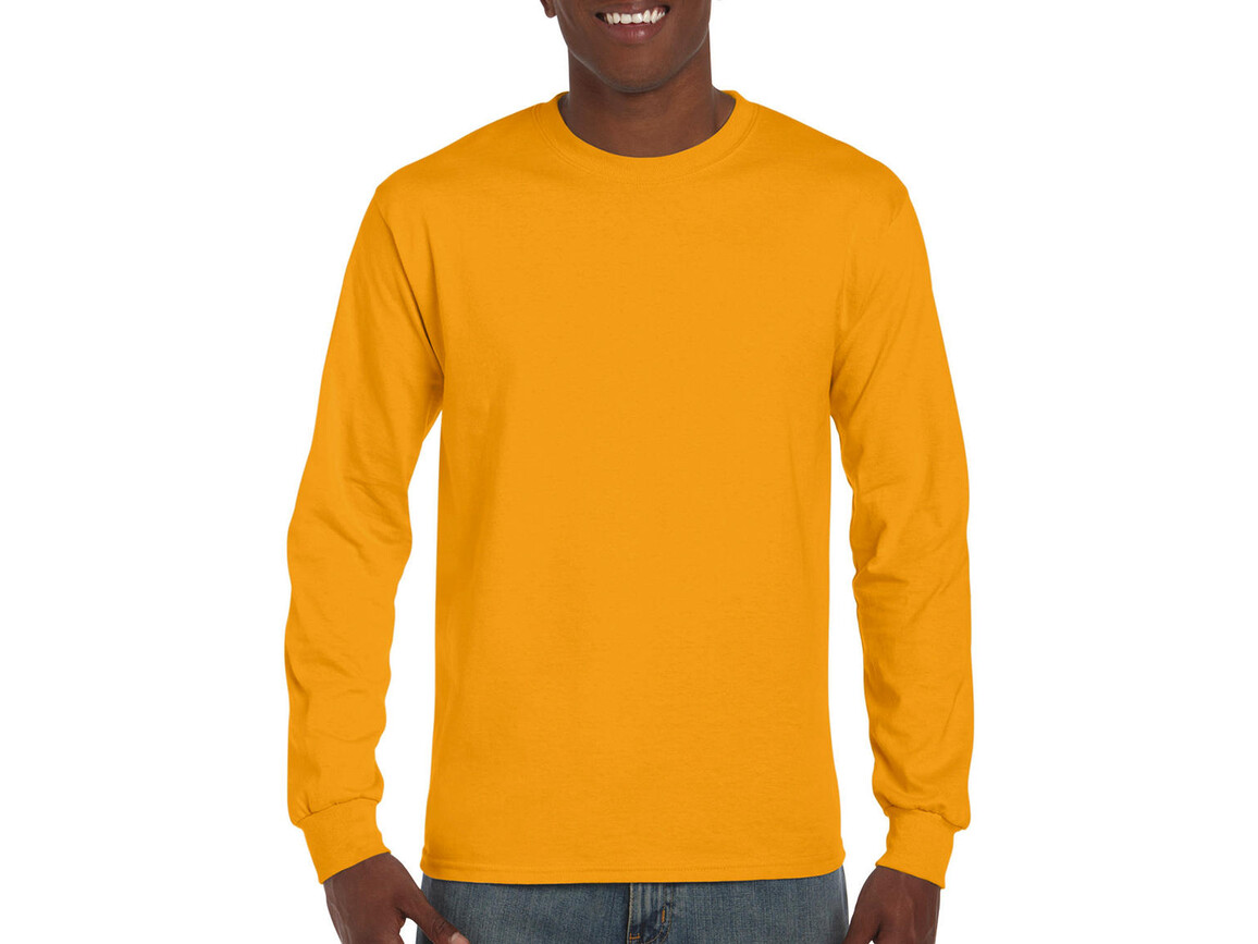 Gildan Ultra Cotton Adult T-Shirt LS, Gold, M bedrucken, Art.-Nr. 171096434
