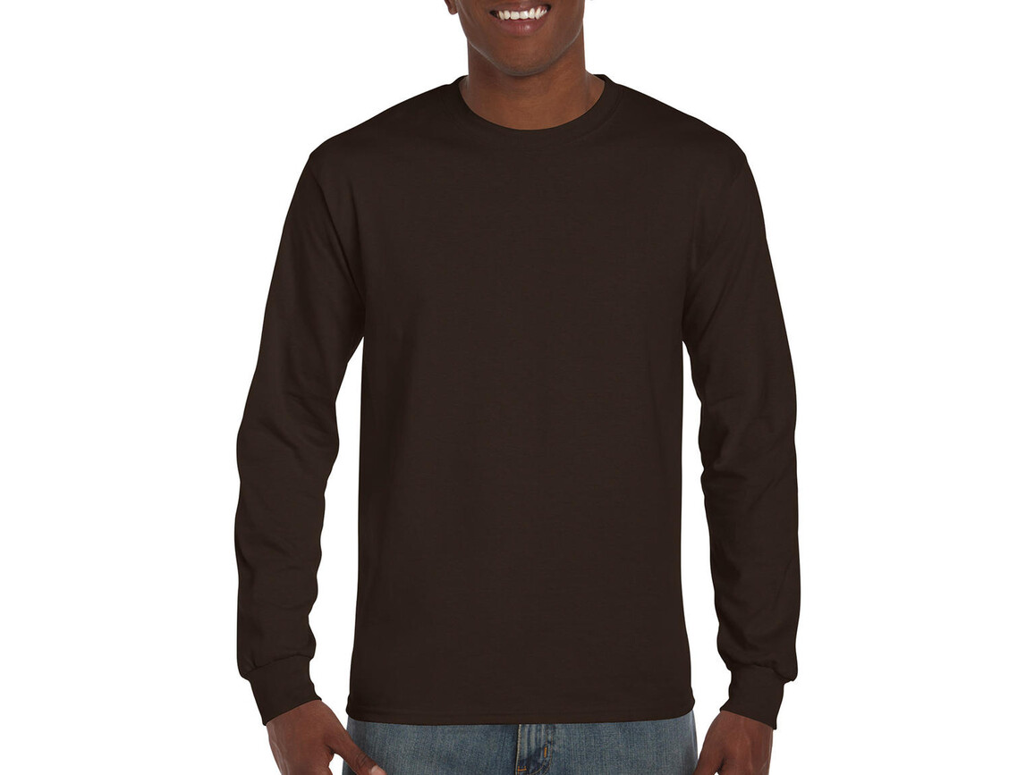 Gildan Ultra Cotton Adult T-Shirt LS, Dark Chocolate, L bedrucken, Art.-Nr. 171097015