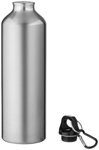 Oregon 770 ml Aluminium Trinkflasche mit Karabinerhaken, silber bedrucken, Art.-Nr. 10029701