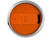 Elwood 410 ml Isolierbecher, silber, orange bedrucken, Art.-Nr. 10031004