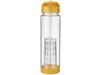 Tutti frutti 740 ml Tritan™ Sportflasche mit Fruchtsieb, transparent, gelb bedrucken, Art.-Nr. 10031402