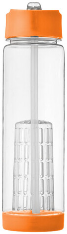 Tutti frutti 740 ml Tritan™ Sportflasche mit Infuser, transparent, orange bedrucken, Art.-Nr. 10031406