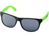 Retro zweifarbige Sonnenbrille, neongrün, schwarz bedrucken, Art.-Nr. 10034404