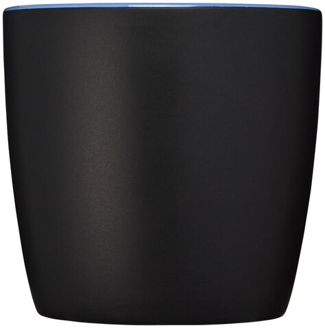 Riviera 340 ml Keramikbecher, schwarz, blau bedrucken, Art.-Nr. 10047601