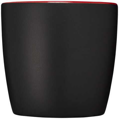 Riviera 340 ml Keramikbecher, schwarz, rot bedrucken, Art.-Nr. 10047602
