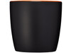 Riviera 340 ml Keramikbecher, schwarz, orange bedrucken, Art.-Nr. 10047603