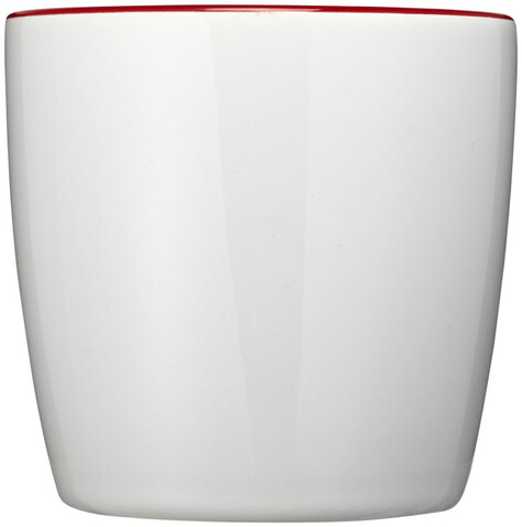 Aztec 340 ml Keramiktasse, weiss, rot bedrucken, Art.-Nr. 10047702