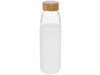 Kai 540 ml Sportflasche aus Glas mit Holzdeckel, weiss bedrucken, Art.-Nr. 10055001