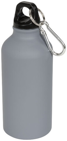 Oregon matte 400 ml Trinkflasche mit Karabiner, grau bedrucken, Art.-Nr. 10055902