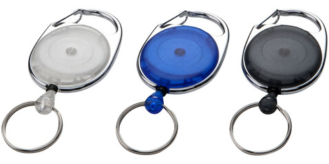 Gerlos Schlüsselkette mit Rollerclip, blau bedrucken, Art.-Nr. 19547237