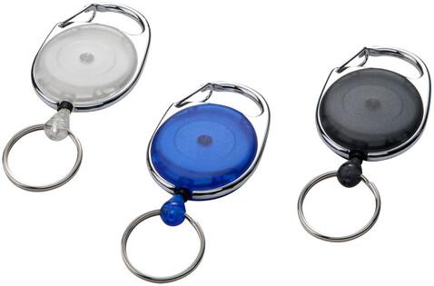 Gerlos Schlüsselkette mit Rollerclip, blau bedrucken, Art.-Nr. 19547237
