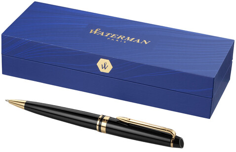 Waterman Expert Kugelschreiber, schwarz, gold bedrucken, Art.-Nr. 10650500